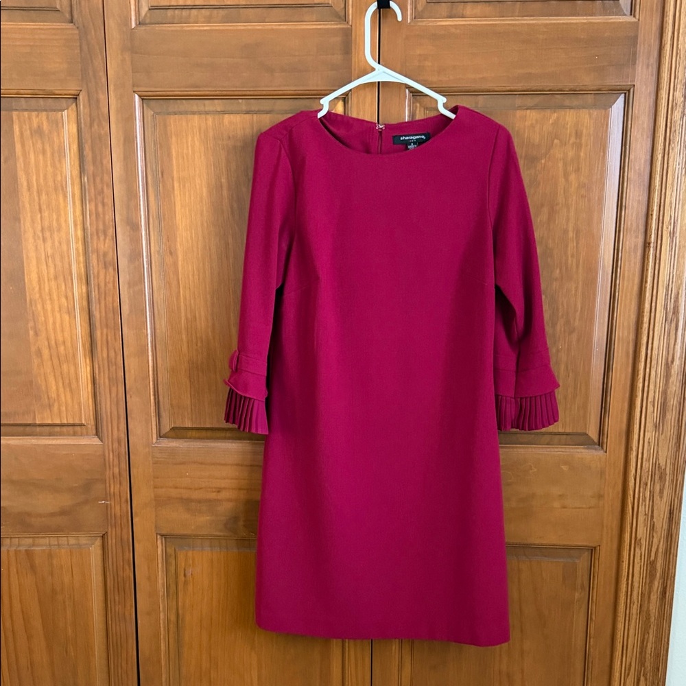 Sharagano Burgundy Long Sleeve Dress
